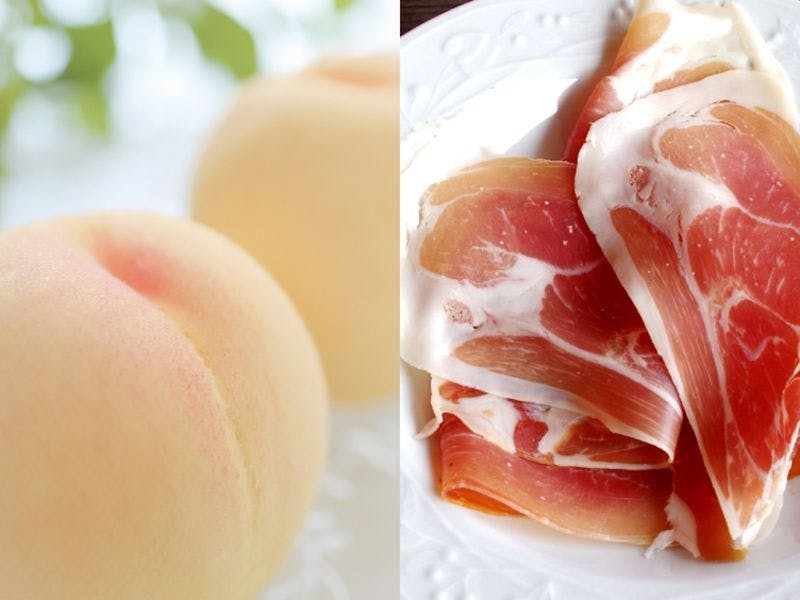 桃の女王 清水白桃と生ハムの絶品創作美食