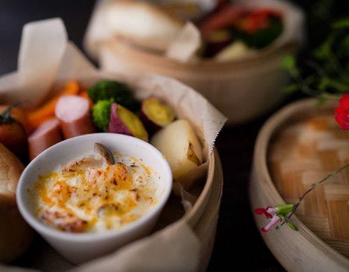 【朝食】チーズたっぷりきのこグラタン