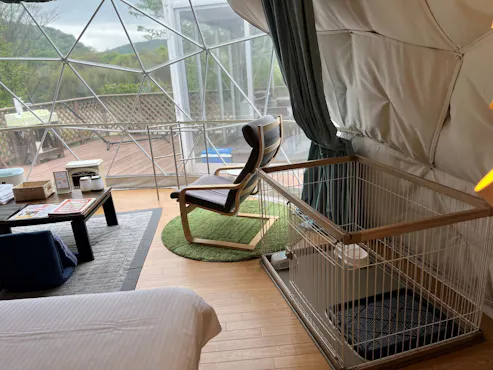 ペット同伴ドームテント