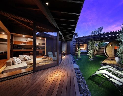 全室サウナ&温泉露天付き