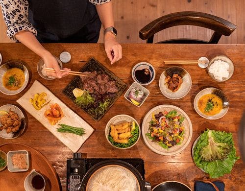 お部屋での自炊の様子