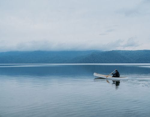 屈斜路湖でのカヌー