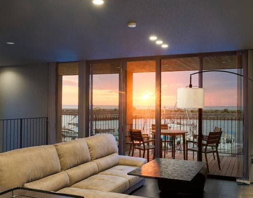 お部屋から見える景色～夕陽～