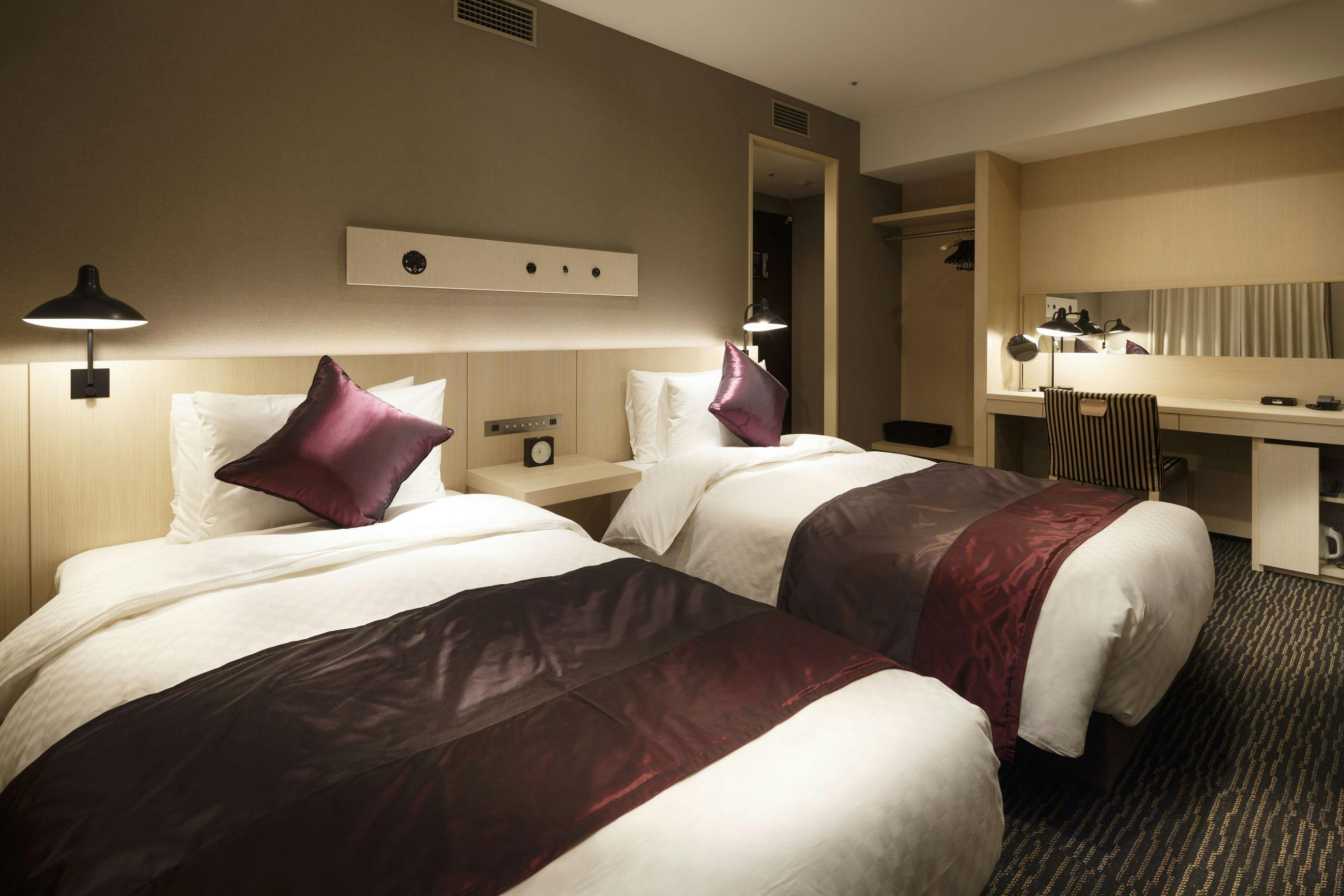 スーペリアツイン 28平米 110cmベッド2台 禁煙 シンプルステイ素泊まり 絹の湯 超微細発泡風呂 大浴場無料 Jr仙台駅より徒歩4分 Wi Fi完備プラン ホテルビスタ仙台 一休 Com