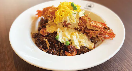 【1泊2食付】DX海老フライのせえびめし+コーヒーorソフトドリンク1杯付【烏城珈琲店】