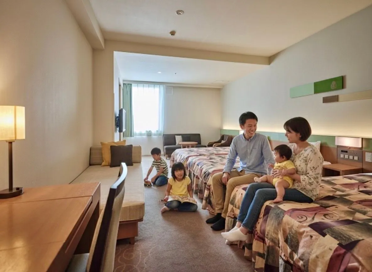 아동 기존 침대 사용 어린이를 포함해 최대 7명까지 숙박 가능합니다