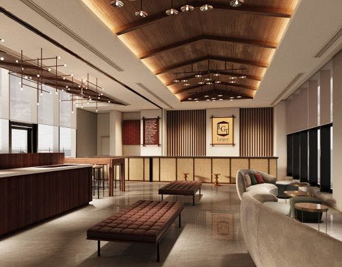 最上階17階のフロント・ロビー