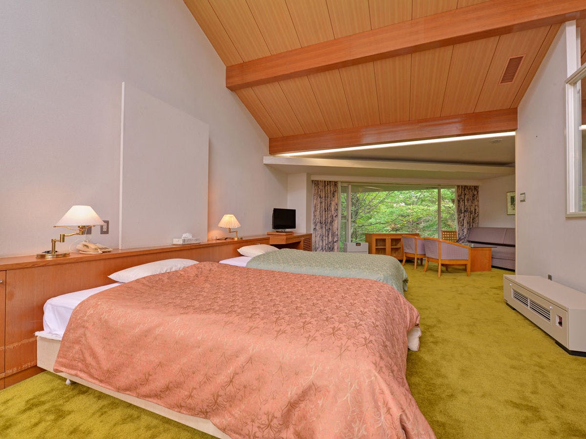 *ห้องพักสไตล์ตะวันตก อาคารป่าไม้สำหรับฤดูใบไม้ผลิ–ฤดูร้อน (ใบไม้เขียวสด)