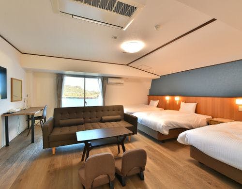 【山側】4Fファミリー（3～4名）ベッド3台