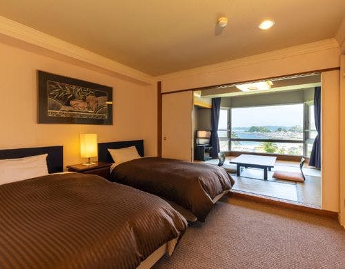 本館和洋室（6畳＋ツインベッド）の一例