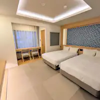 Twin room with open-air bath