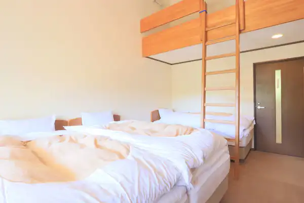 ห้องพักสไตล์ตะวันตกขนาด 10 เสื่อ พร้อมชั้นลอยและระเบียง