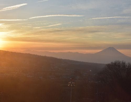富士山側客室からの朝日