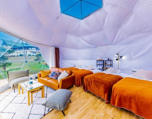 【WOOODSドーム】Orangeシングルベッド×4