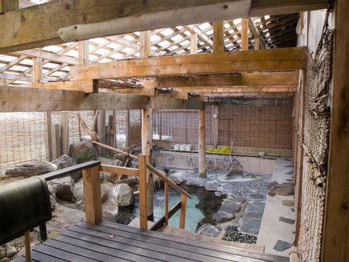 *露天風呂／小国川のせせらぎが心地よい