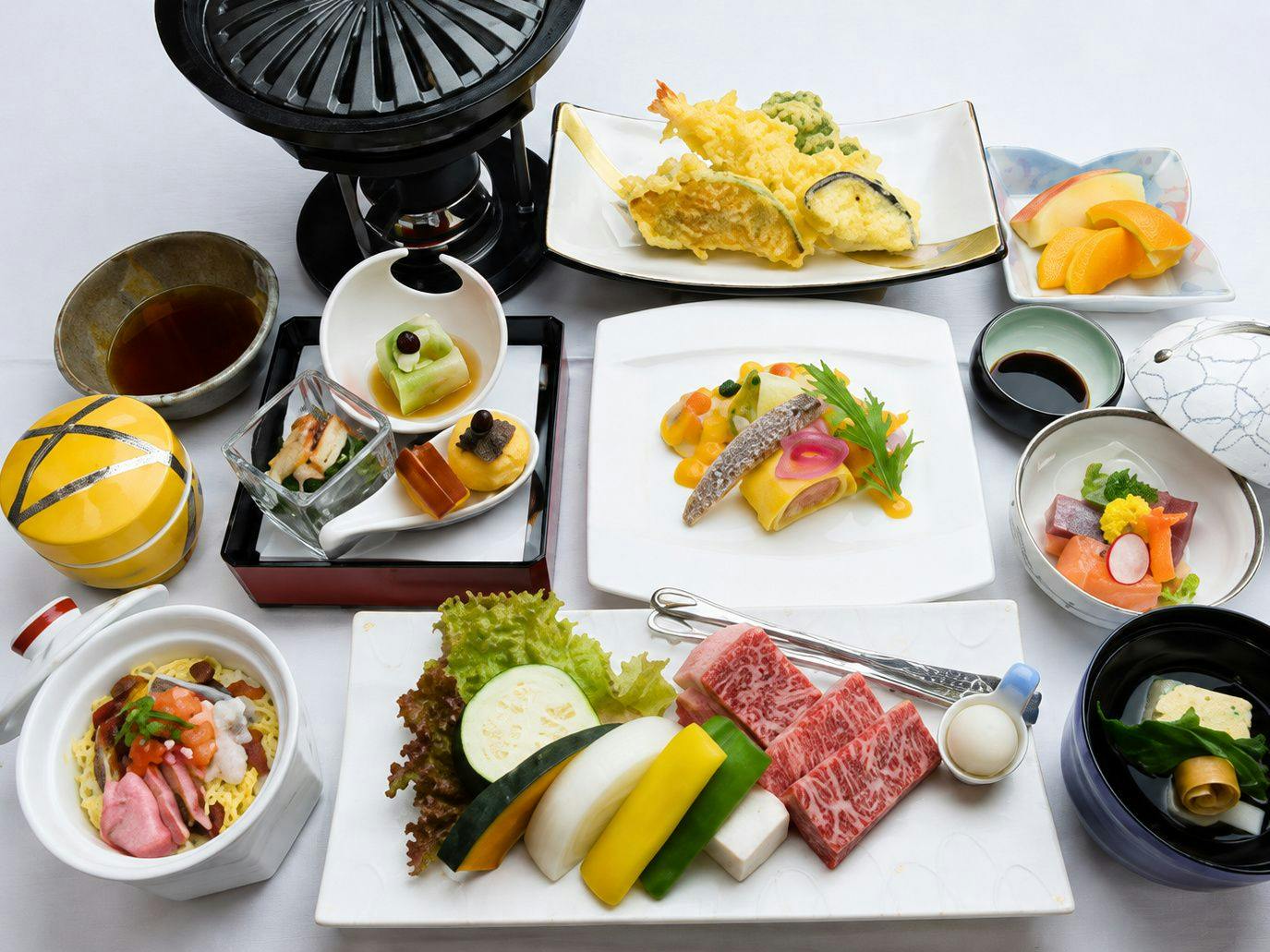 【อาหารเย็น】ชุดไคเซกิเนื้อวัวบิทจู “มัตสึยามะโจ”