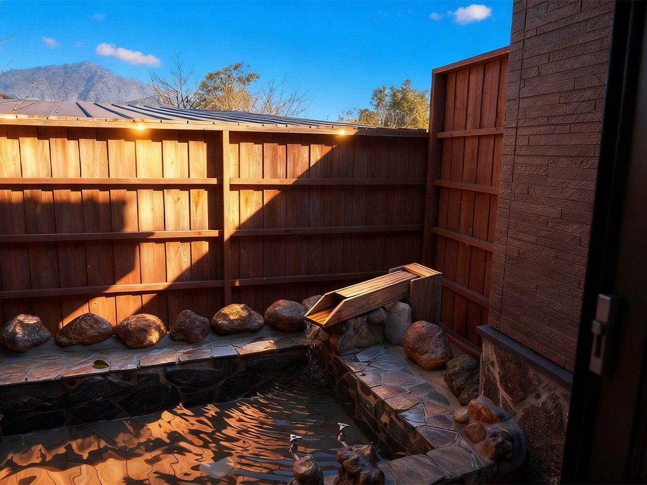 ห้องพักอาคารแยกสไตล์ตะวันตก พร้อมอ่างอาบน้ำกลางแจ้งภายในห้องพัก