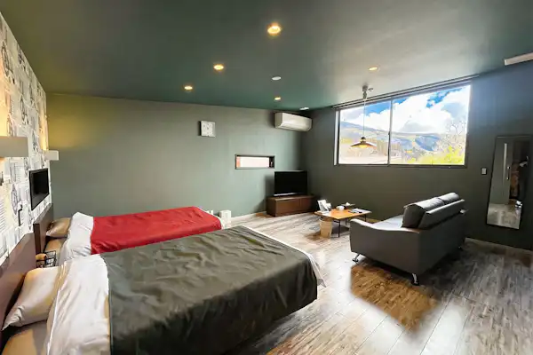 ห้องพักสไตล์ตะวันตกแบบแยกอาคารเป็นอาคารใหม่ พร้อมอ่างอาบน้ำกลางแจ้งในตัว