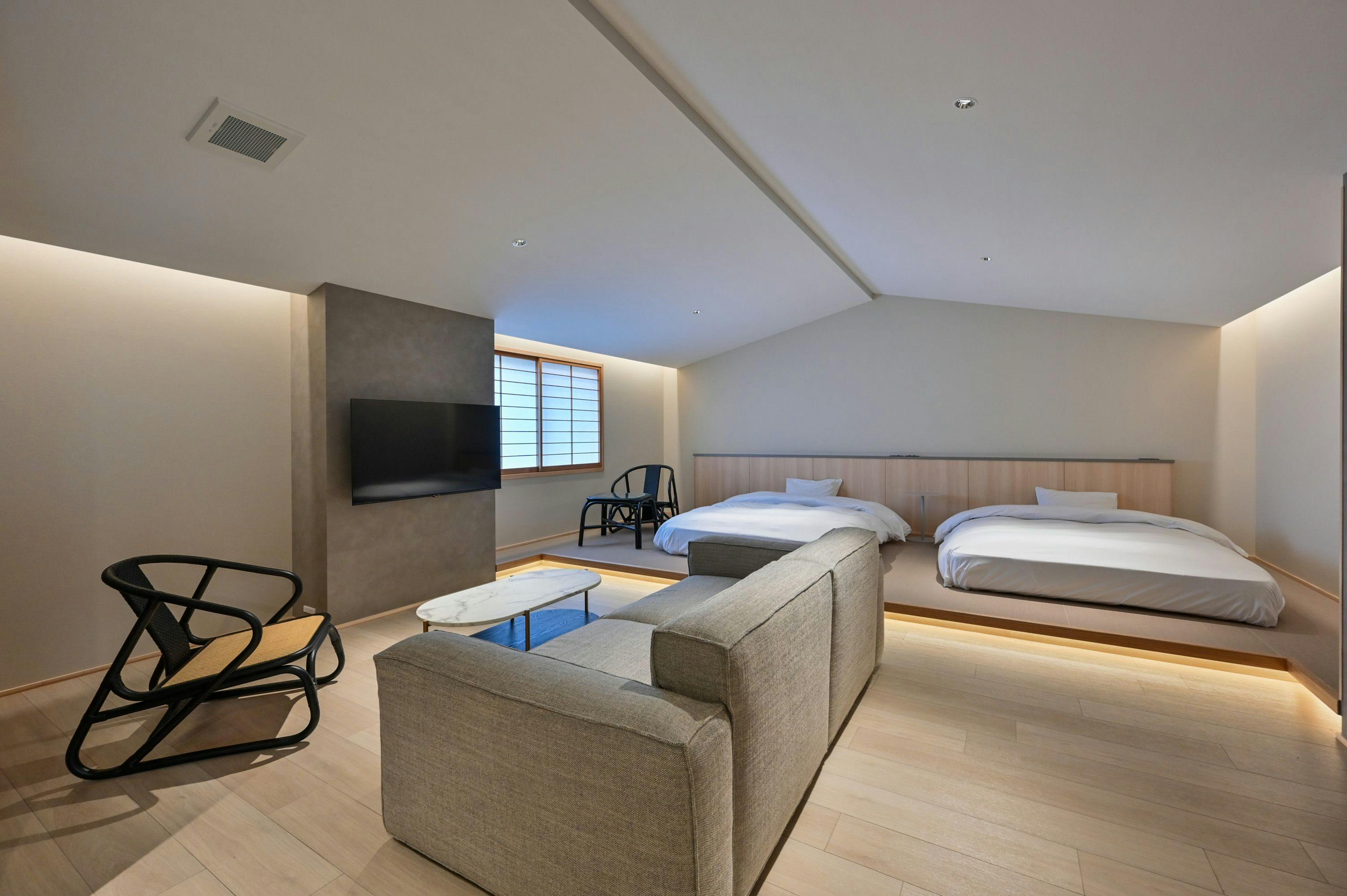 Kamar Premium Modern Jepang-Barat dengan Mata air panas "Ryogan"