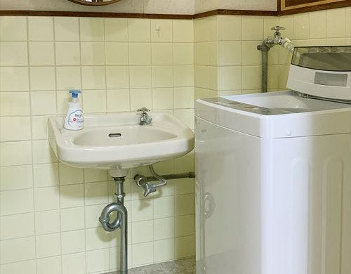 洗面所と洗濯機
