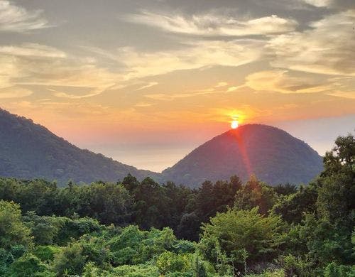 デッキから望む夕日
