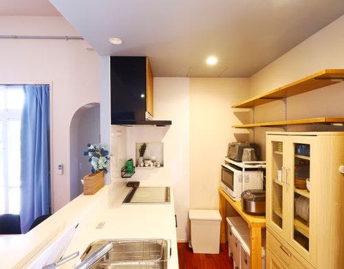 キッチン完備。長期滞在に最適！