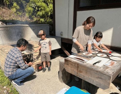 キャビンの炊事場でBBQ！