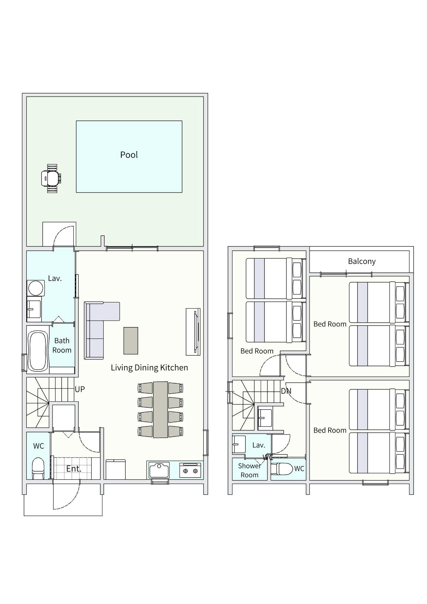 อาคาร B: แผนผังห้อง