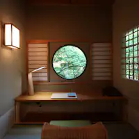 Contoh pemandangan dari ruangan bergaya Jepang.