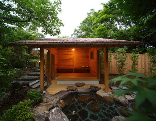 和洋室「石楠花」の客室露天風呂