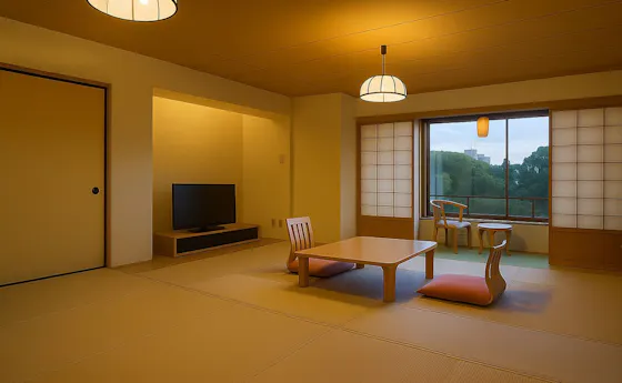 전망 내 온천탕 포함 일본식 객실 15첩(조향암)【금연실】