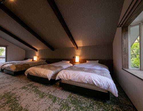 広々としたリビングルームやデッキ