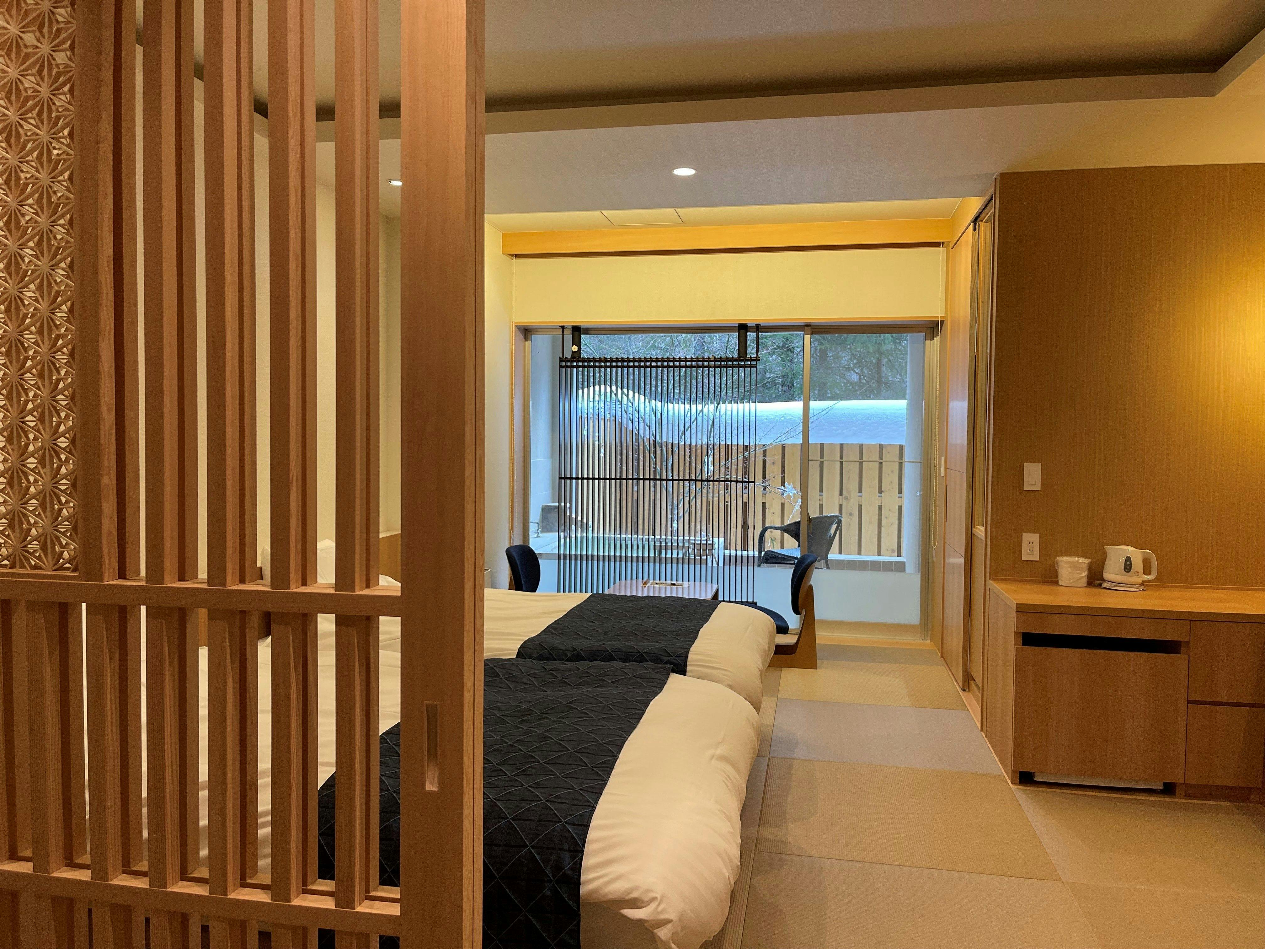 ห้องพักสไตล์ญี่ปุ่นโมเดิร์น เตียงคู่ ปรับปรุงใหม่ในเดือนธันวาคม 2024