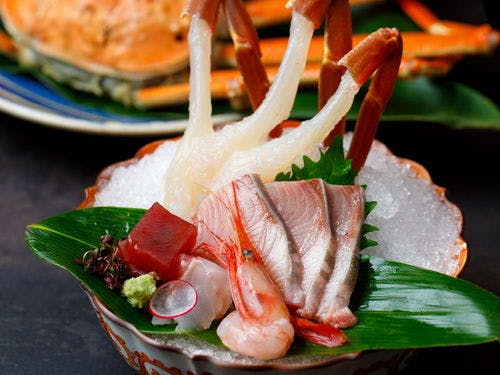 活蟹の蟹刺・蟹しゃぶ・蟹茹