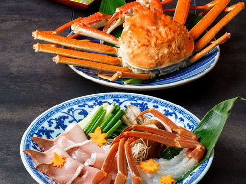 活蟹と天然ぶりの創作懐石