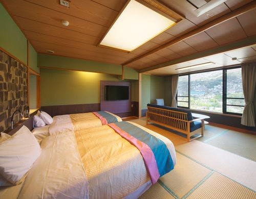 ダブルベッドコーナールーム露天風呂付客室