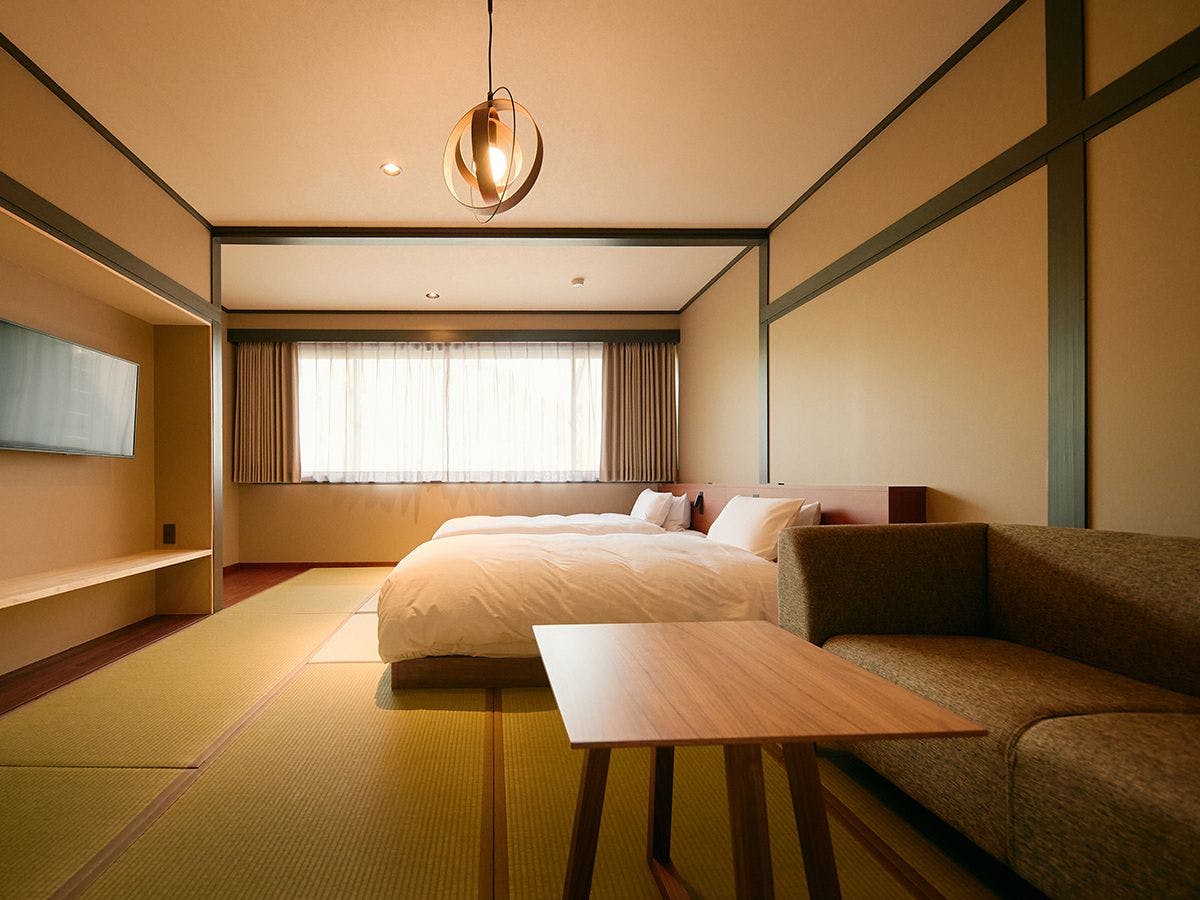 【ห้องพักแบบญี่ปุ่นเตียงคู่】มีเตียง Simmons ให้บริการ