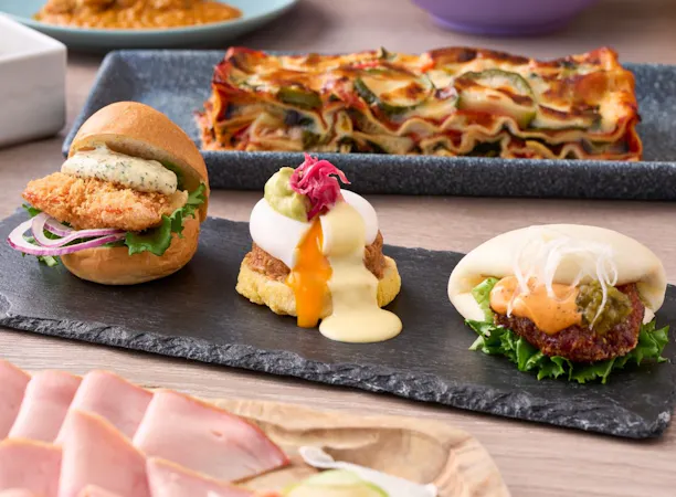 朝食ビュッフェ バーガー三種イメージ
