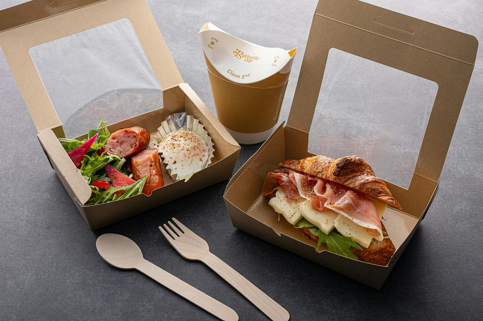 可攜式野餐風格早餐