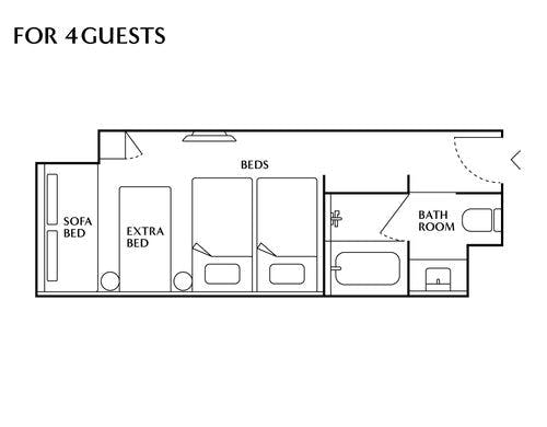 グランテトラベイサイド＿4名利用時の客室