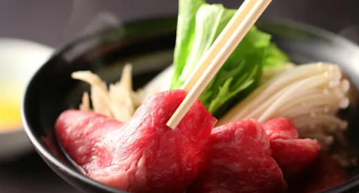 【基本プラン】<2食付>長野県産牛すき焼き会席と源泉かけ流し温泉を堪能!無料貸切風呂も!