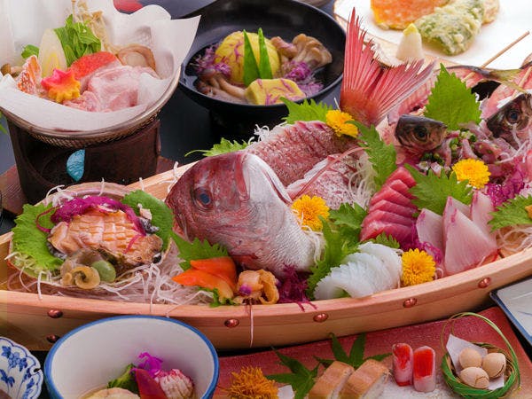 箱根湯本温泉 喜仙荘 - 【舟盛り会席】「豪華舟盛り」にグレードUP