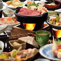風望天流太子の湯 山水荘 錦秋ふくしま味覚探訪【霜降り牛肉のすき焼き+松茸の陶板焼き】絶品!秋の味覚会席