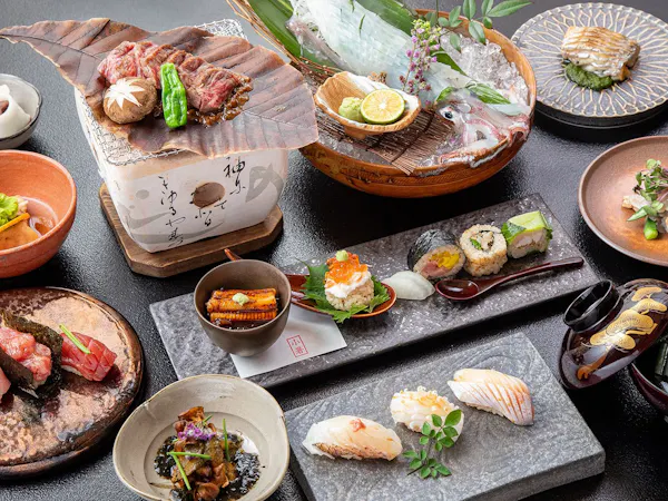 【SHIKKOKU】佐賀牛とイカ活造り付き鮨会席(2食付)
