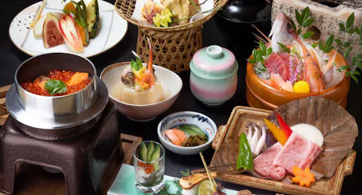 【Royalプラン・特選会席】料理長おすすめ!仙台牛陶板焼き三種部位食べ比べと鰻とろろ飯コース