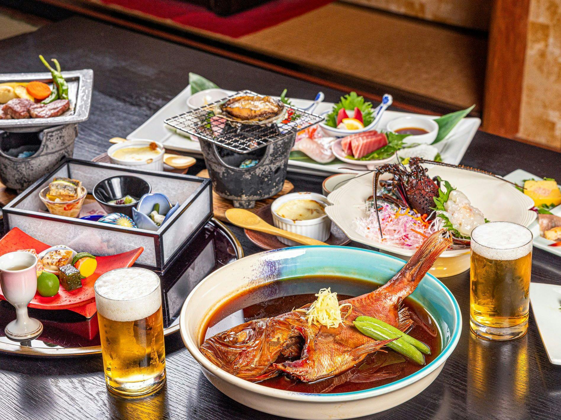 【早割45日前】伊勢海老とアワビ、さらに「金目鯛姿煮付」の最高級お料理プラン【早期予約でお買い得】