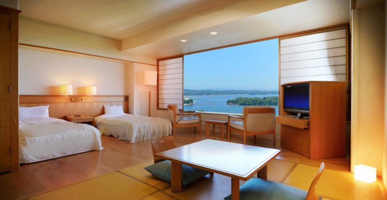 喫煙和洋室 Wi Fi可アネックス海側 女子旅 女性にうれしい特典つき 友達 母娘でおしゃれに女子会 和洋中バイキングプランプラン ホテル松島大観荘 一休 Comキラリト