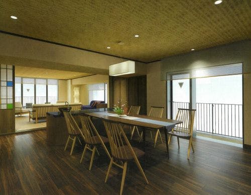 ロイヤルスイートのリビングスペース。