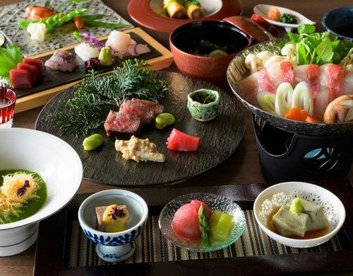 金目鯛しゃぶしゃぶ、お造り盛り合わせ