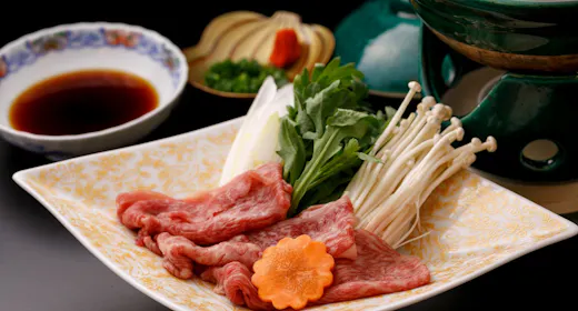 【早期割30/2食付】30日前の予約がお得!夕食はとろける食感の「佐賀牛しゃぶしゃぶコース」